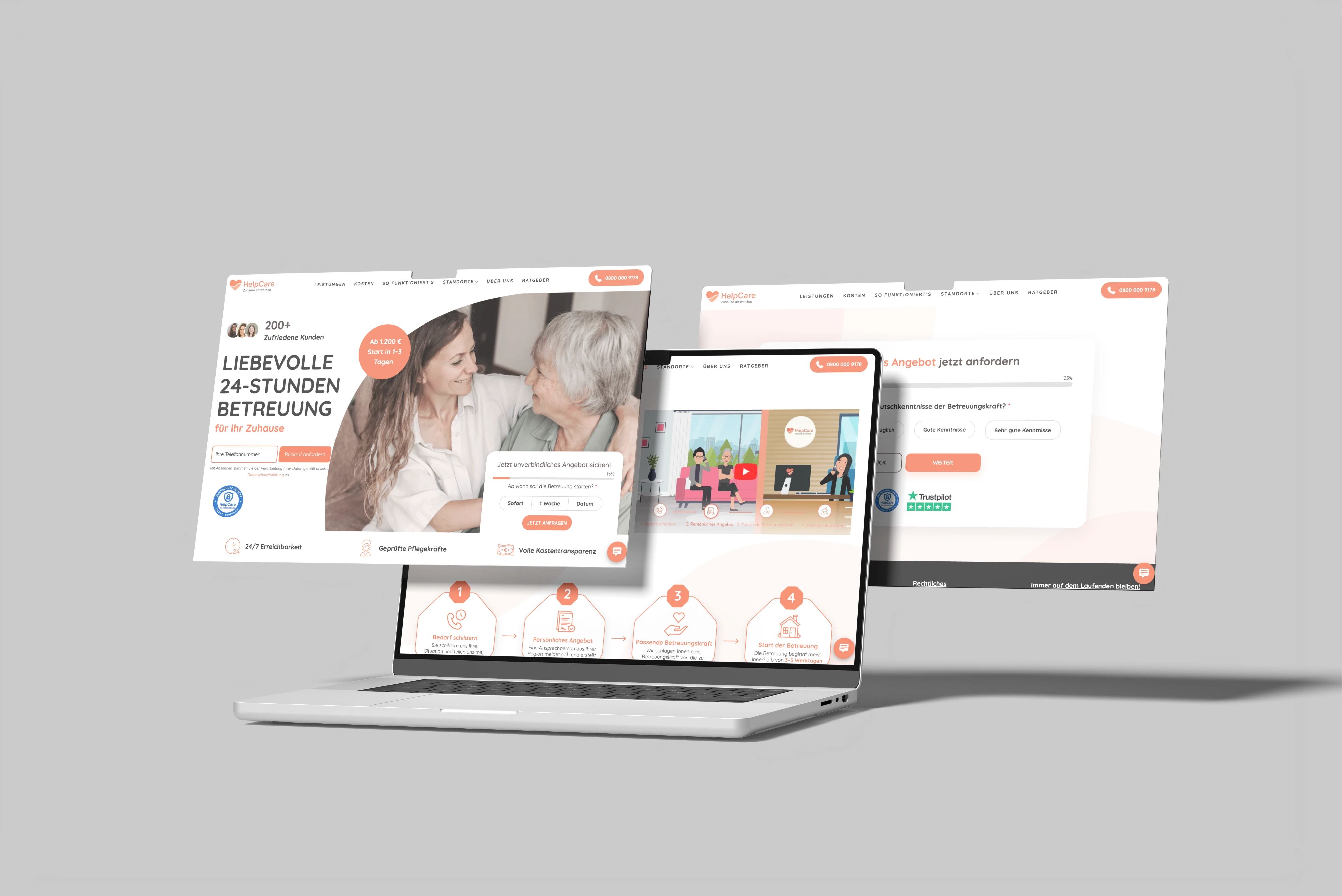 Website-Referenz HelpCare, Pflege & Gesundheit