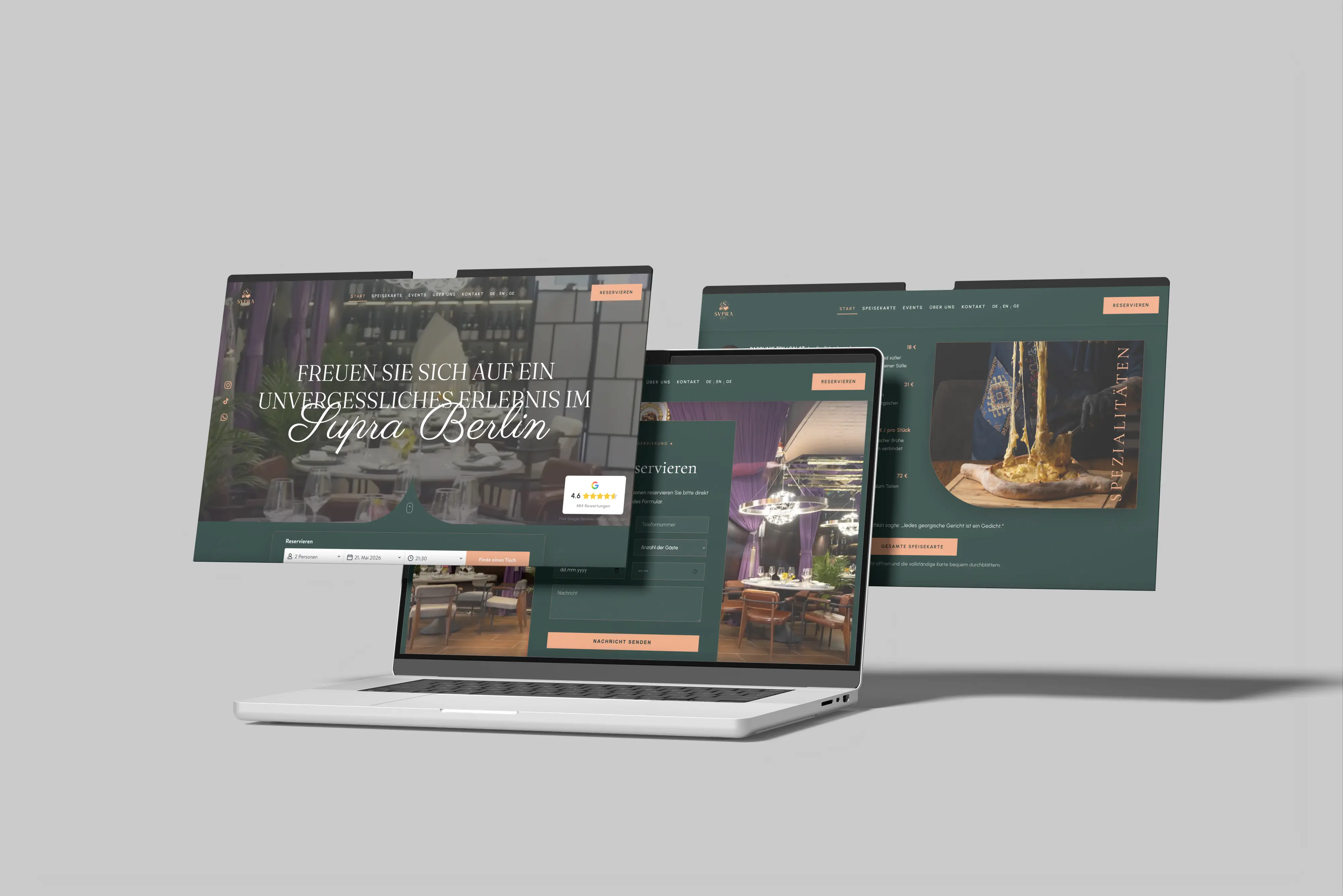 Website-Referenz Supra Berlin, Restaurant